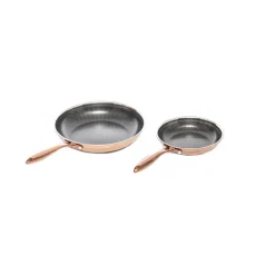 Saucepan Sets^Hâws Santo frying pan set hybrid coating 2-piece, Rose Gold OrangeSilver-colouredBlack