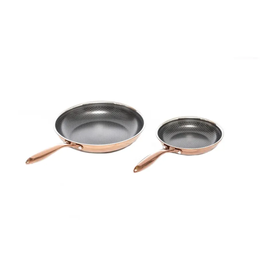 Saucepan Sets^Hâws Santo frying pan set hybrid coating 2-piece, Rose Gold OrangeSilver-colouredBlack
