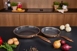 Saucepan Sets^Hâws Santo frying pan set hybrid coating 2-piece, Rose Gold OrangeSilver-colouredBlack