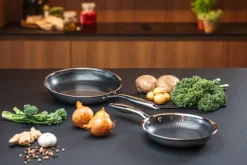 Saucepan Sets|Frying Pans & Skillets^Hâws Santo hybrid coating frying pan set 2 pieces, Stainless steel Silver-coloured