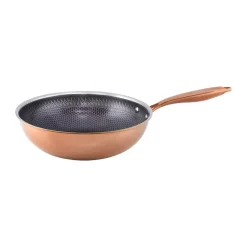 Woks^Hâws Santo wok pan hybrid coating Ø28 cm, Rose Gold OrangeSilver-colouredBlack