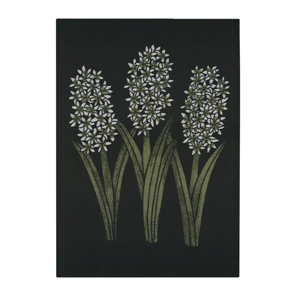Kitchen Tea Towels^Ekelund Linneväveri Hyacint kitchen towel 48x70 cm, Black-green BlackGreen