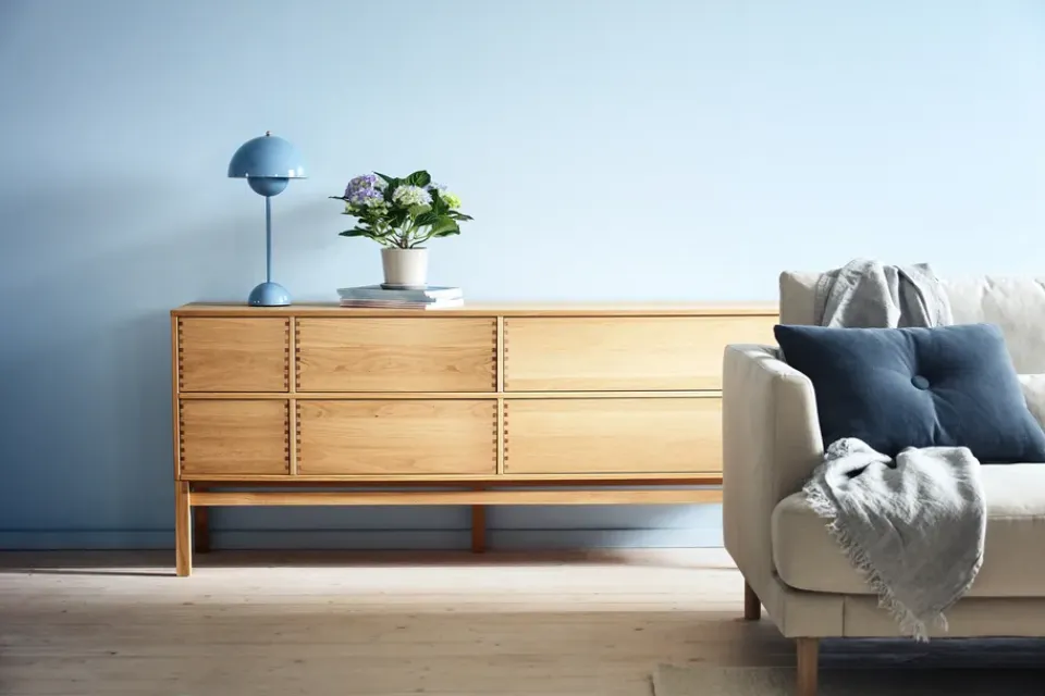 Clearance 1898 Hylte side table 6 drawers 172x73 cm, Oak Beige