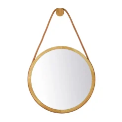 Wall Mirrors^FDB Møbler I3 Mossø wall mirror, Oak nature lacquered Ø40 cm Brown