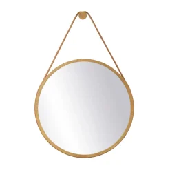 Discount FDB Møbler I3 Mossø wall mirror, Oak nature lacquered Ø60 cm Brown