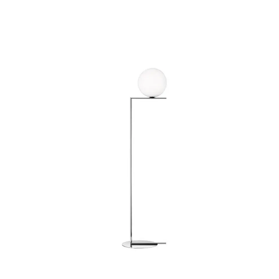 Floor Lamps^Flos IC lights F1 floor lamp, Chrome, opal Silver-coloured