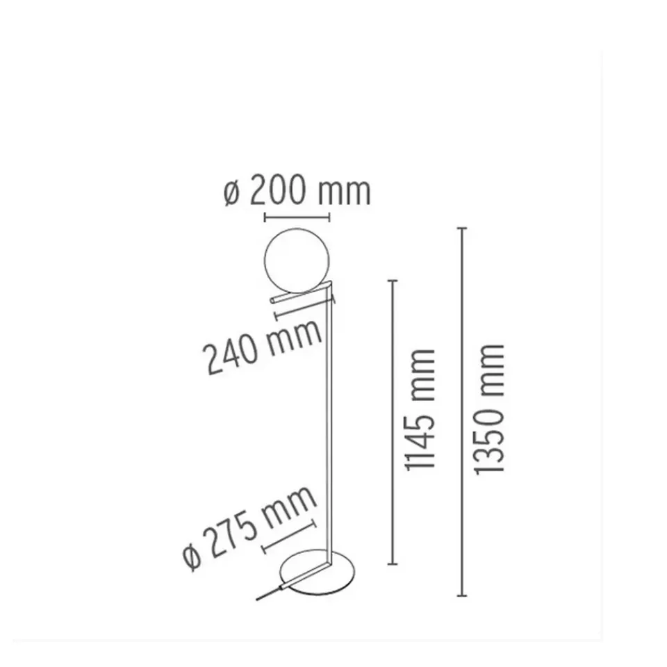 Floor Lamps^Flos IC lights F1 floor lamp, Chrome, opal Silver-coloured