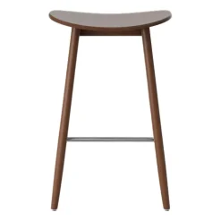 Bar Stools^Massproductions Icha barstool 65 cm, Walnut stained beech Brown