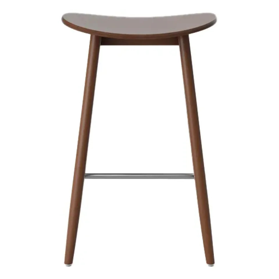 Bar Stools^Massproductions Icha barstool 65 cm, Walnut stained beech Brown