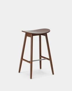 Bar Stools^Massproductions Icha barstool 65 cm, Walnut stained beech Brown