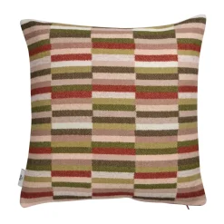 Outlet Røros Tweed Ida cushion 50x50 cm, Olive burgundy Multi