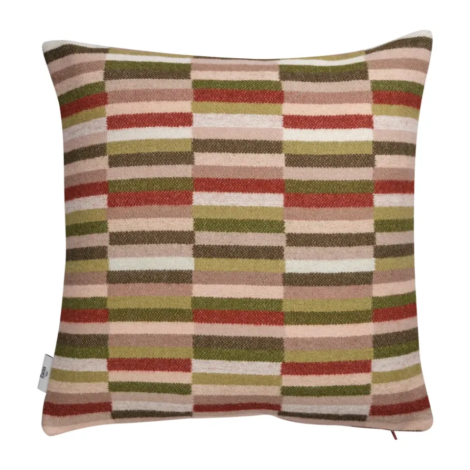 Outlet Røros Tweed Ida cushion 50x50 cm, Olive burgundy Multi