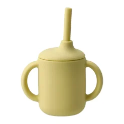 Children's Mugs|Children's Tableware^Scandi Living Idun mug with silicone straw 120 ml, Lemon Yellow