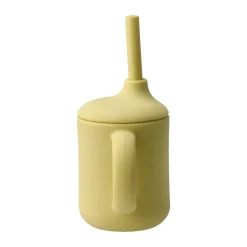 Children's Mugs|Children's Tableware^Scandi Living Idun mug with silicone straw 120 ml, Lemon Yellow
