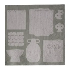DBKD Illustration paper napkin 33x33 cm 20-pack, Beige