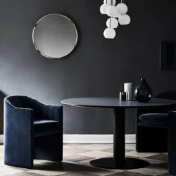 Dining Tables^&Tradition In Between SK12 dining table, lacquered oak. matte metal stand Black