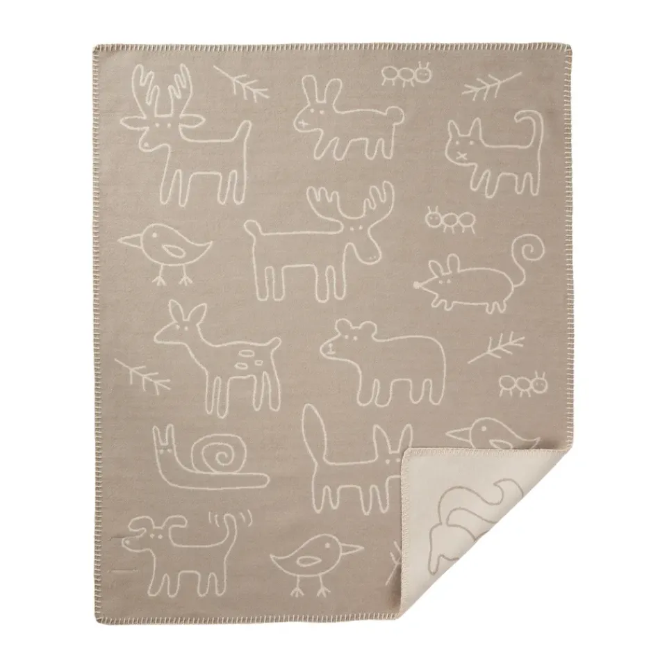 Outlet Klippan Yllefabrik In the woods baby throw 70x90 cm, Beige