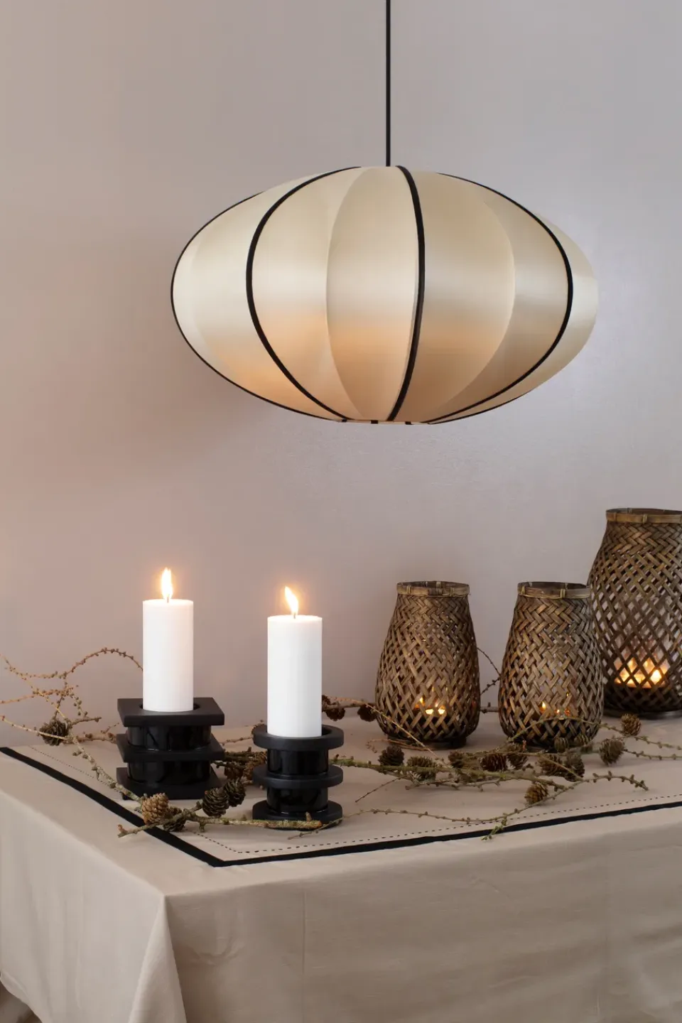 Lampshades^Oi Soi Oi Indochina Classic Pumpkin lamp shade, Kit-black Beige