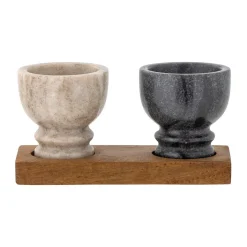 Discount Bloomingville Inesa salt & pepper cellar set, Marble-Mango wood BrownWhiteBlack