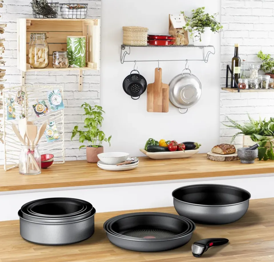 Clearance Tefal Ingenio Daily chef ON frying pan set, 8 pieces Black