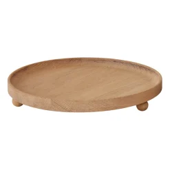 Trays^OYOY Inka wooden tray round Ø30 cm, Nature Brown