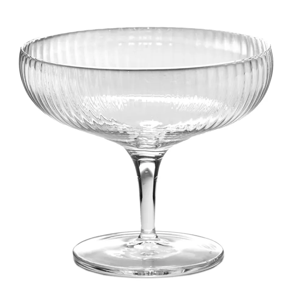 New Serax Inku champagne coupe glass 15 cl, Clear Transparent