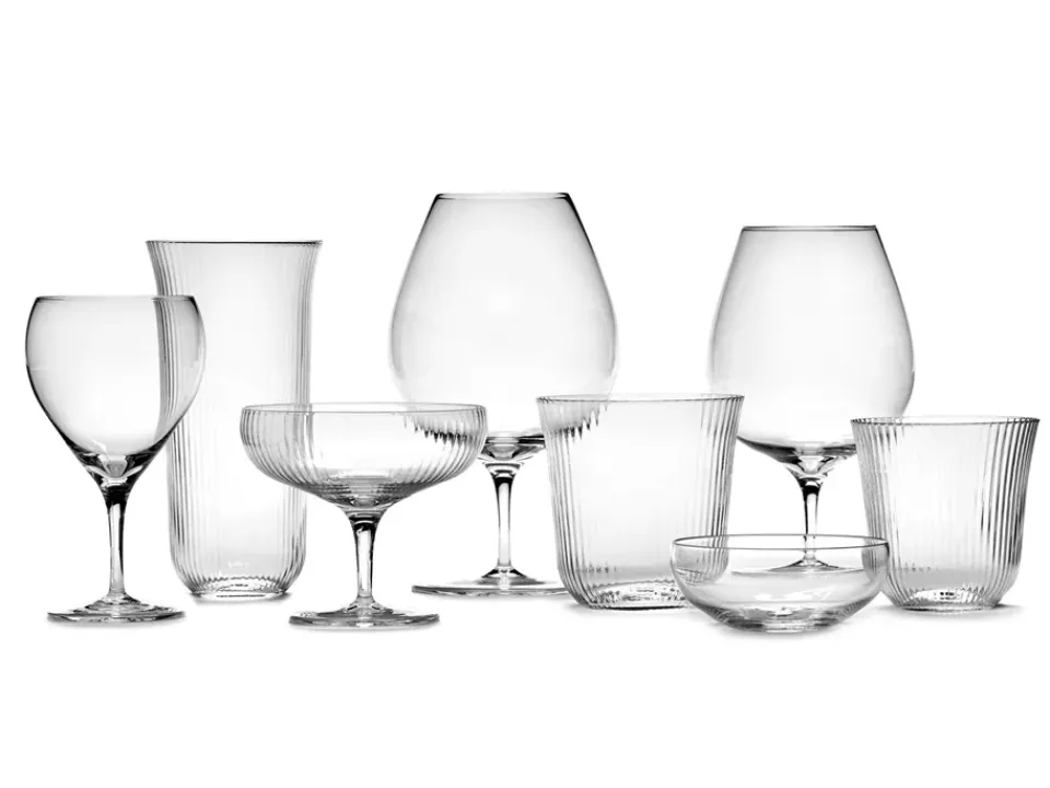 New Serax Inku champagne coupe glass 15 cl, Clear Transparent