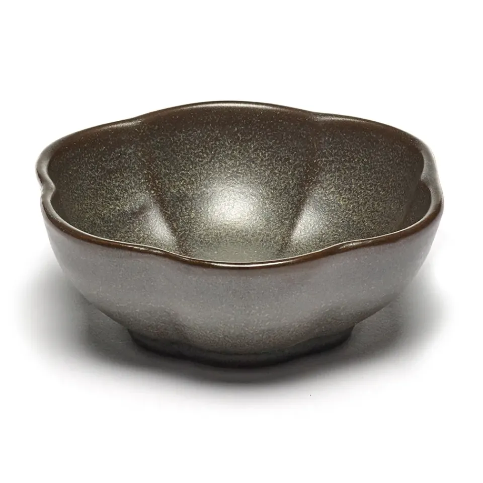 Breakfast Bowls^Serax Inku ridged bowl M 11 cm, Green
