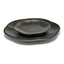 Outlet Serax Inku ridged plate S 8.9 cm, Black