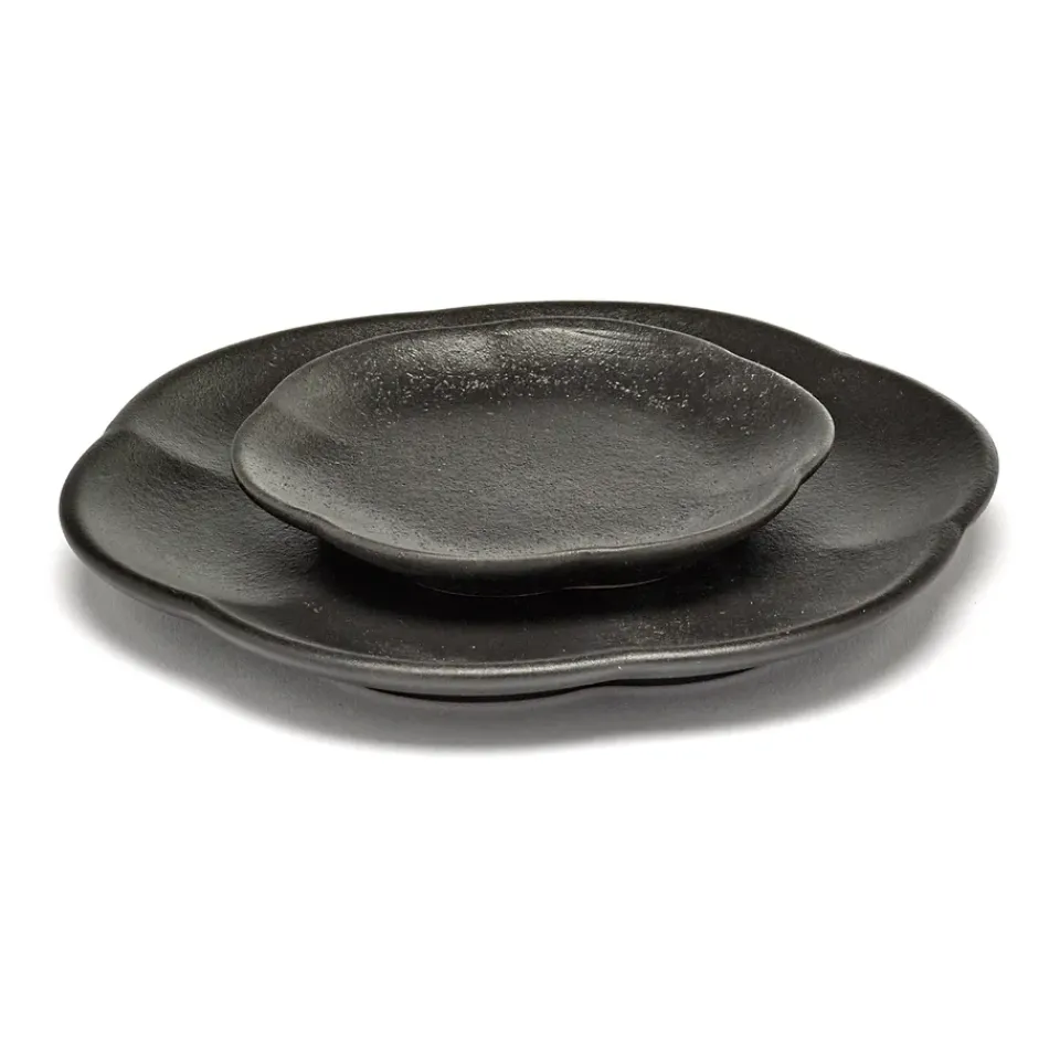 Outlet Serax Inku ridged plate S 8.9 cm, Black