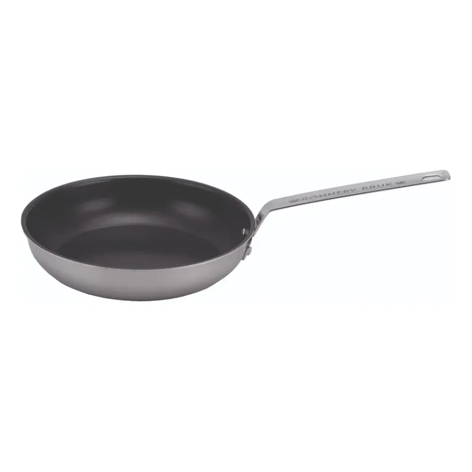 Frying Pans & Skillets^Ronneby Bruk Inox frying pan in stainless steel with ceramic nonstick coating, Ø24 cm BlackSilver-coloured