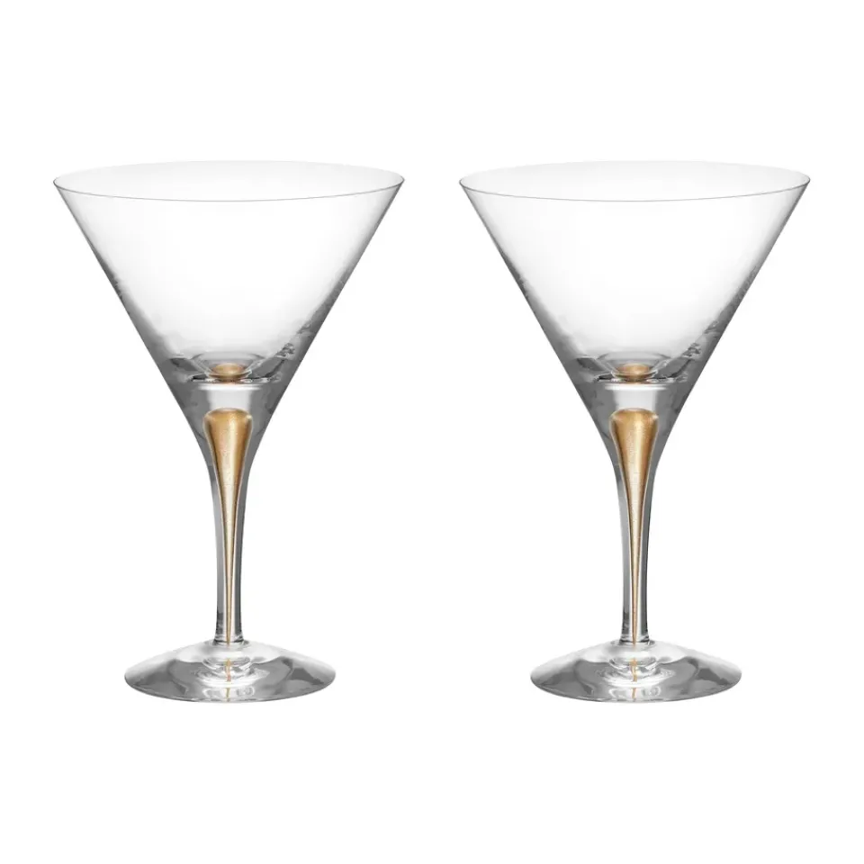Hot Orrefors Intermezzo martini glass 25 cl 2-pack, Gold Transparent