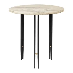 Sale GUBI IOI coffee table Ø50 cm, Black-brass-rippled Beige