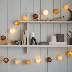 Children's Lamps|String Lights & Decorative Lighting^Irislights Biscotti, 35 balls BeigeBrownWhite