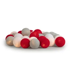 Irislights Noelle, 20 balls GreyRedWhite