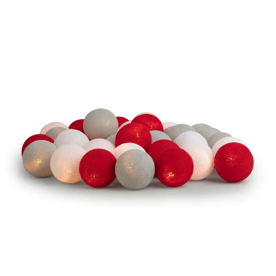 Irislights Noelle, 20 balls GreyRedWhite