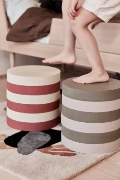 Children's Chairs|Children's Chairs^OYOY Iro stackable stool, Olive-clay GreenBeige