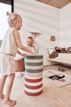 Children's Chairs|Children's Chairs^OYOY Iro stackable stool, Olive-clay GreenBeige