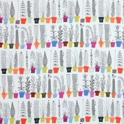 Discount Almedahls Italiensk blomsterhylla fabric, multi BlueGreenYellowOrangeWhite