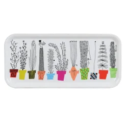 Decorative Trays^Almedahls Italiensk blomsterhylla tray, 32x15 cm BlueGreenYellowOrangeWhite