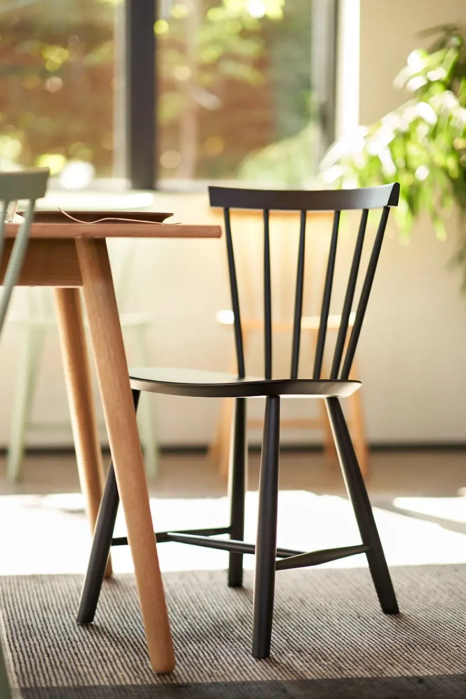 Chairs^FDB Møbler J46 chair, Beech dust & bones painted Grey