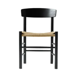 Chairs^Fredericia Furniture J39 chair, lacquered oak-braided natural Black