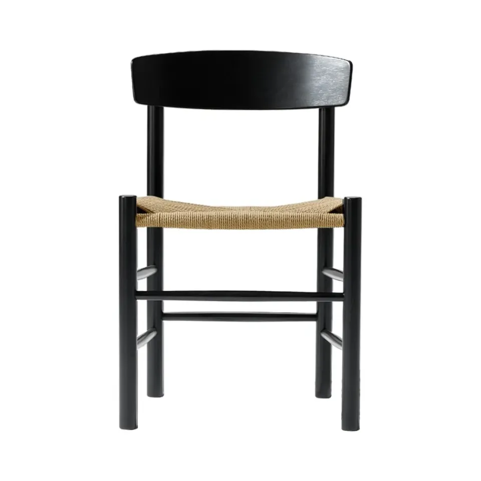 Chairs^Fredericia Furniture J39 chair, lacquered oak-braided natural Black