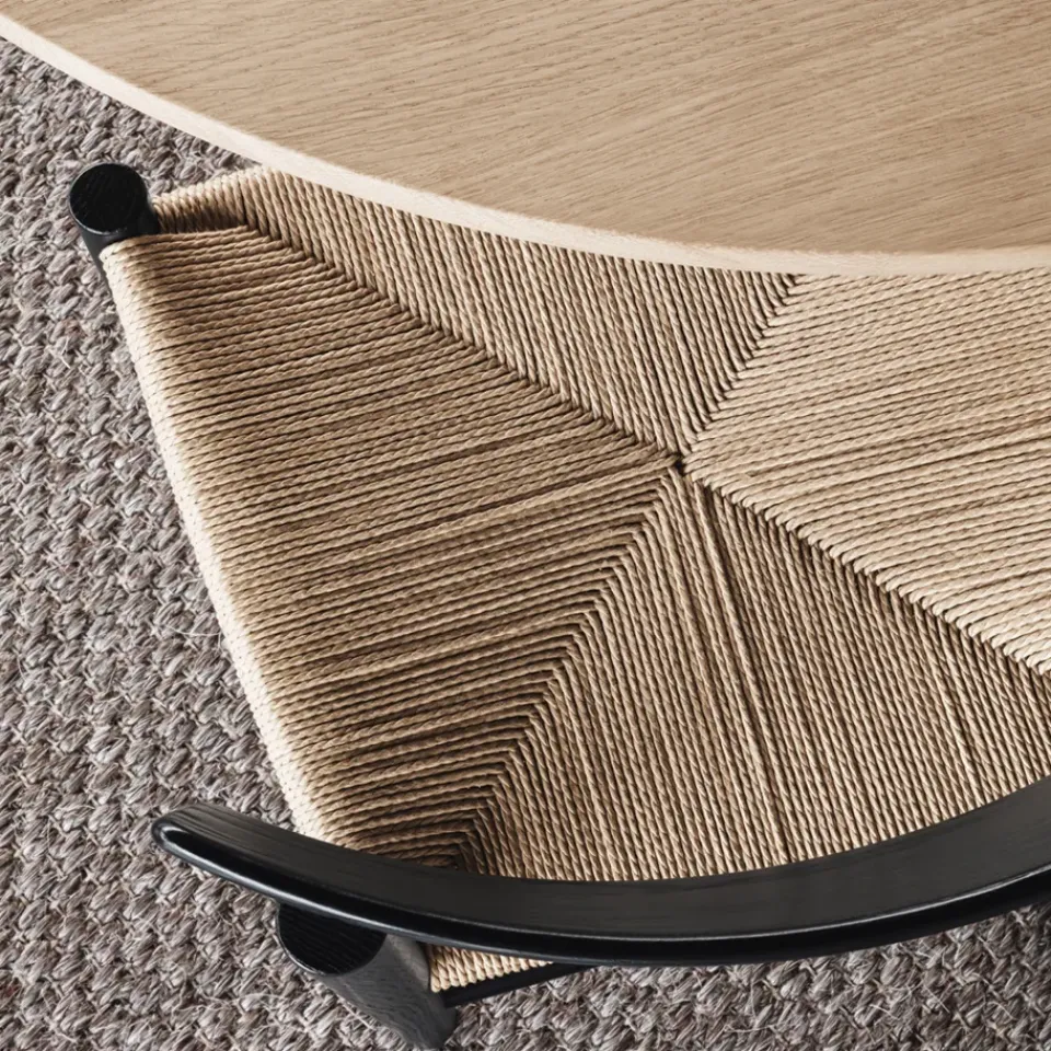 Chairs^Fredericia Furniture J39 chair, lacquered oak-braided natural Black