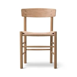 Outlet Fredericia Furniture J39 chair, Light oiled oak—braided natural Beige