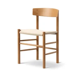 Discount Fredericia Furniture J39 chair, Vintage lacquered beech-canvas natural Beige