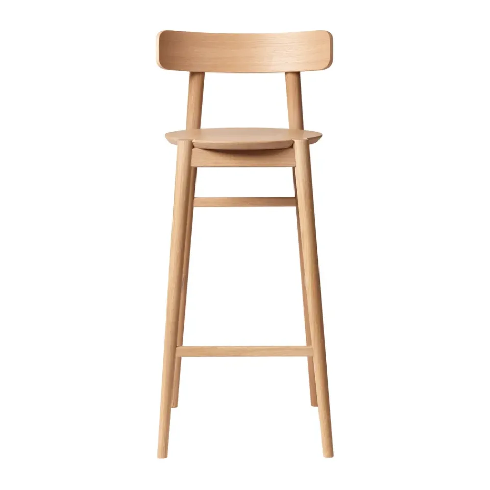 Bar Stools^FDB Møbler J184 Øst bar stool 75 cm, Oak nature lacquered Beige