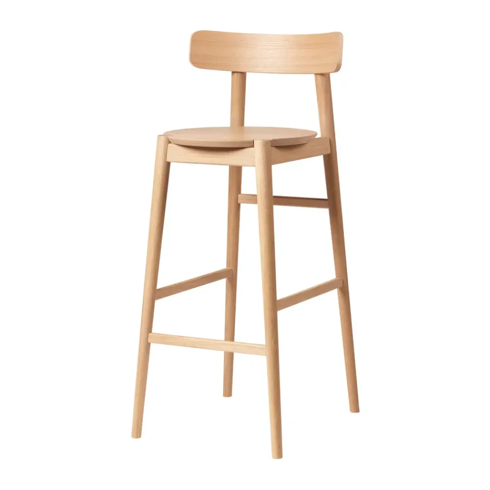 Bar Stools^FDB Møbler J184 Øst bar stool 75 cm, Oak nature lacquered Beige