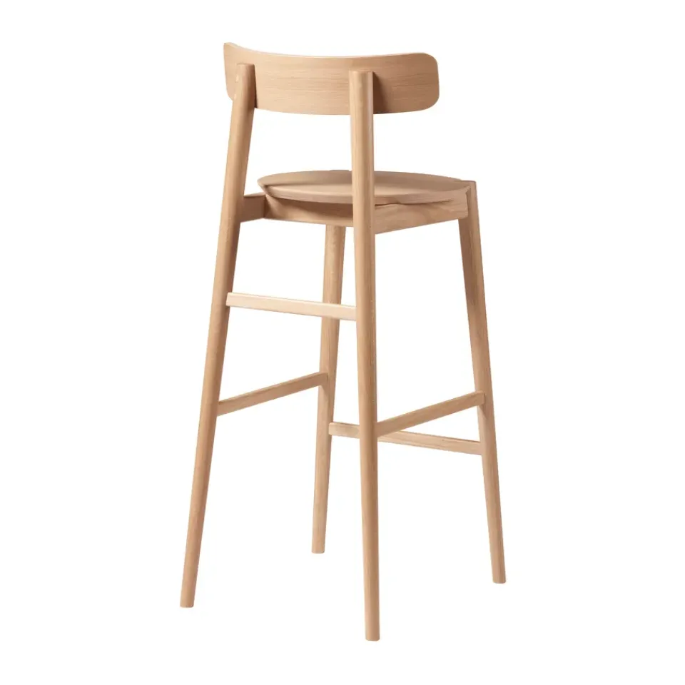 Bar Stools^FDB Møbler J184 Øst bar stool 75 cm, Oak nature lacquered Beige