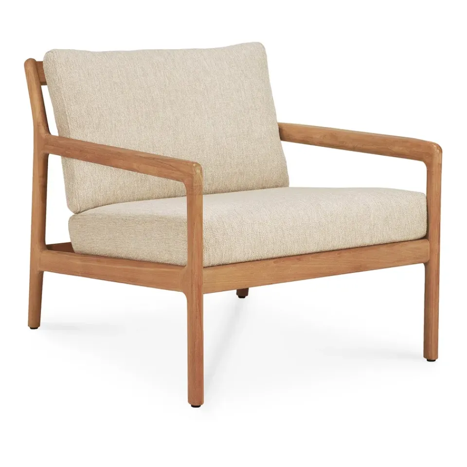 Ethnicraft Jack outdoor lounge armchair teak, Natural Beige